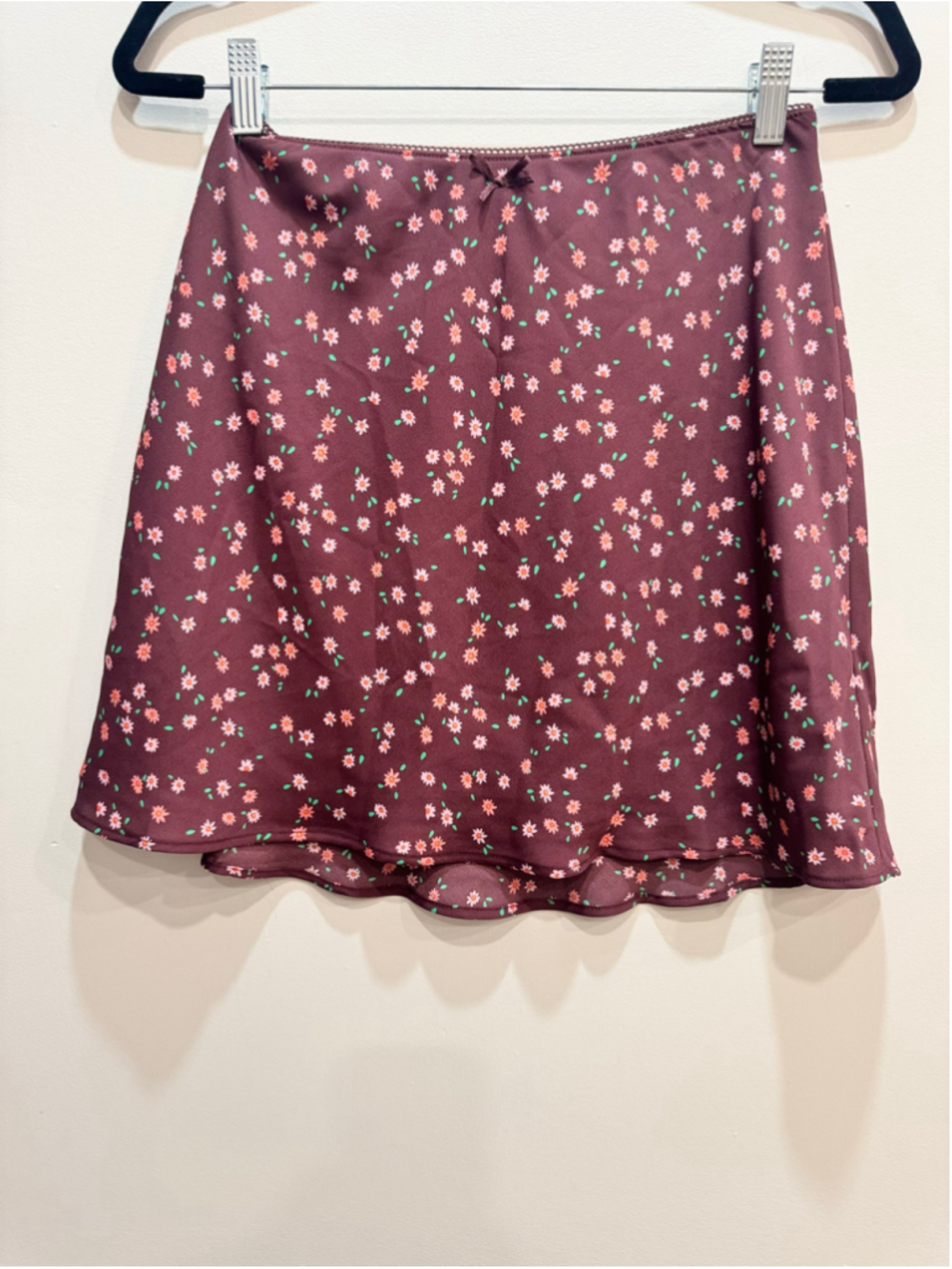 Wild Fable Floral Mini Micro Floral Skirt Burgundy Pink S Dark Coquette Fairy